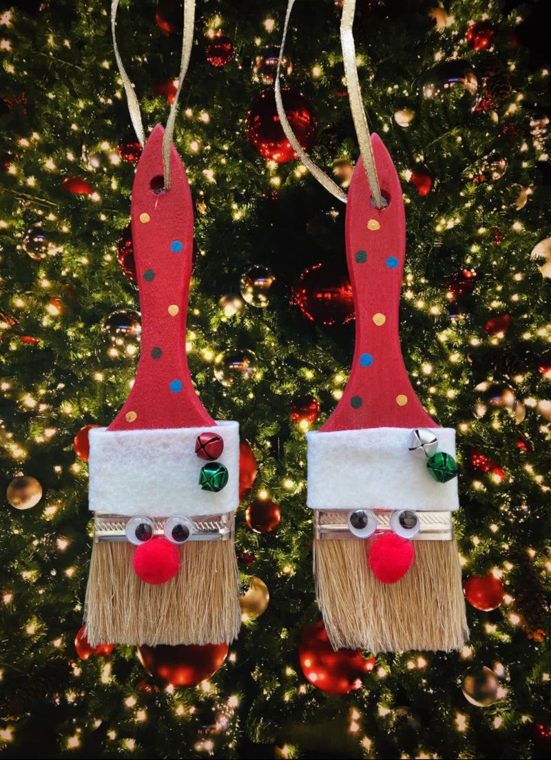 Paintbrush Santa Christmas Ornaments at Harvest Array