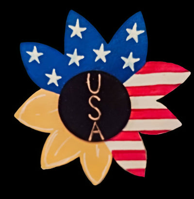 Handmade USA Sunflower Plaque proudly made in America .