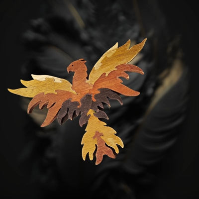 Mythical Wooden Phoenix Decoration. Great for Harry Potter fans.