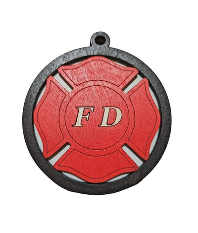 First Responder Ornaments -FD -Fire Department. Hang it on your Christmas tree or from your rearview mirror. 