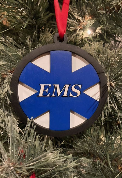 Wooden EMS Ornament is a great gift to show your appreciation for a first responder this Christmas, from Harvest Array.