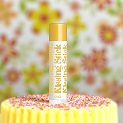 Vintage Kissing Sticks Flavored Lip Balm- Cake. Available online at Harvest Array