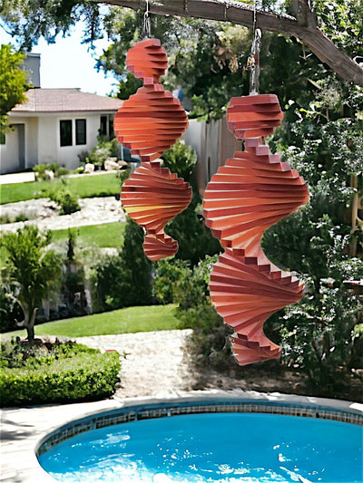 Shop Harvest Array for Beautiful Handmade Cedar Wood Wind Spinners for your backyard or garden oasis.