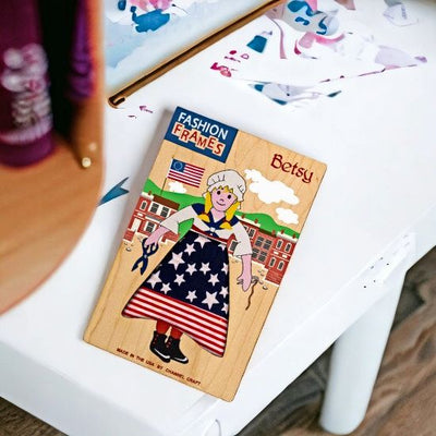 Betsy Ross Fashion Frame. Change Betsy's Dress while learning about this famous woman in history.