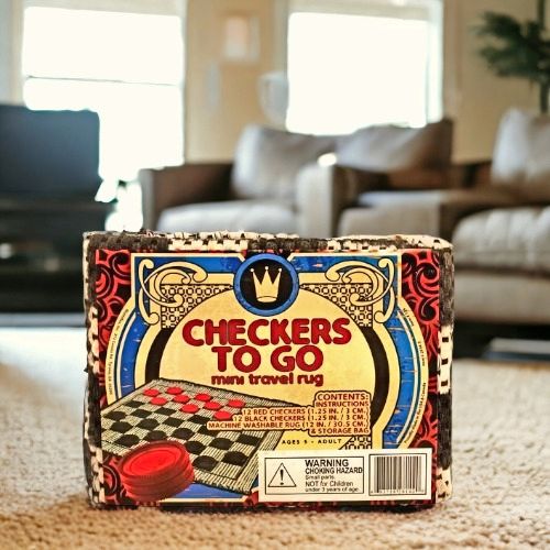 Shop the Small Checkers Rug Travel Game, a timeless game of strategy.