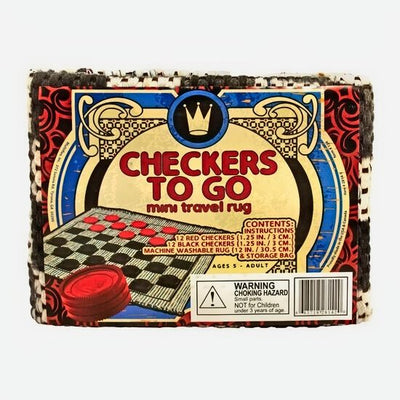 12 x 12 inch Checkers To Go travel rug game on Harvest Array