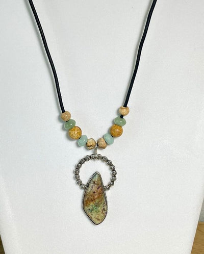 Handmade Confetti Chrysocolla and Sterling Silver Pendant Necklace