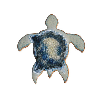 Blue Sea Turtle Shaped Crackle Coaster.