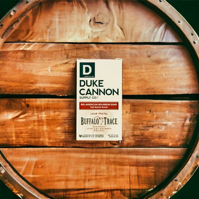 Duke Cannon Big American Bourbon Soap has a masculine oak barrel scent that smells as good as good as bourbon tastes.