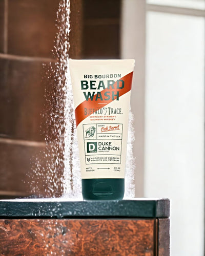 Start your beard care routine with Big Bourbon Beard Wash by Duke Cannon from Harvest Array.