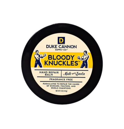Lid of Duke Cannon Bloody Knuckles Hand Repair Balm