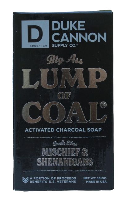 Duke Cannon Lump of Coal Soap is made proudly in the USA. 