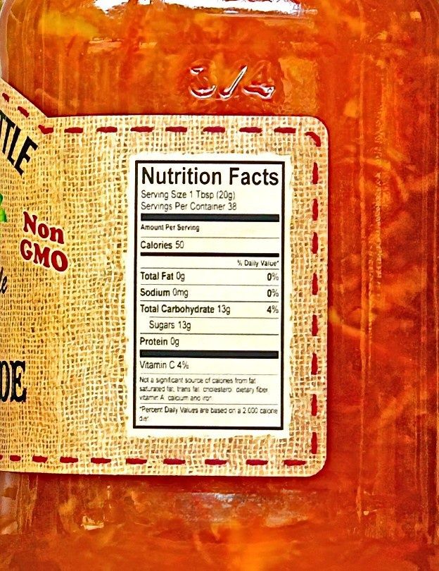 Dutch Kettle Amish Homemade Style Orange Marmalade Nutritional Facts