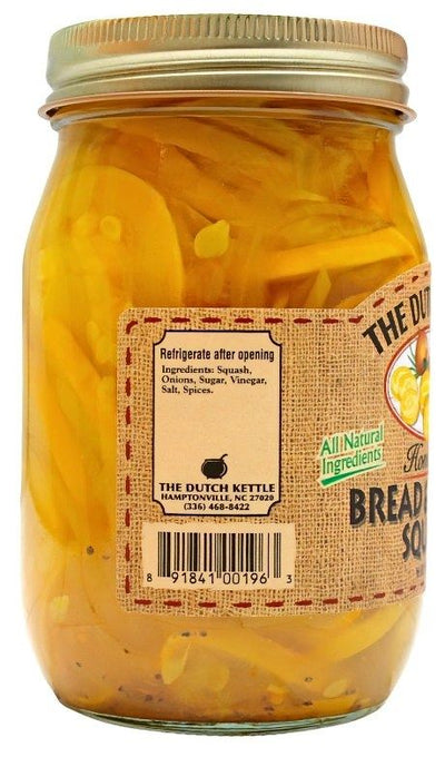 The Dutch Kettle only uses All Natural Ingredients in their Bread & Butter Squash.