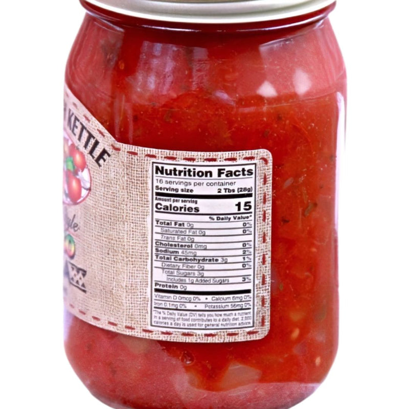 The Dutch Kettle Mango Salsa is a no fat, low calorie, and low calorie food as shown in the nutrition facts. Order today at harvestarray.com.