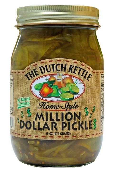 Our Million Dollar Pickles are safely shipped in 16 oz glass jars from North Carolina.