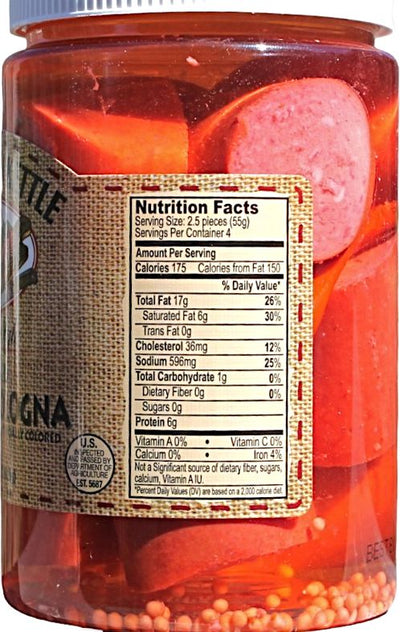 Nutrition Information for Dutch Kettle Home Style Smoked Pickled Bologna for Harvest Array.