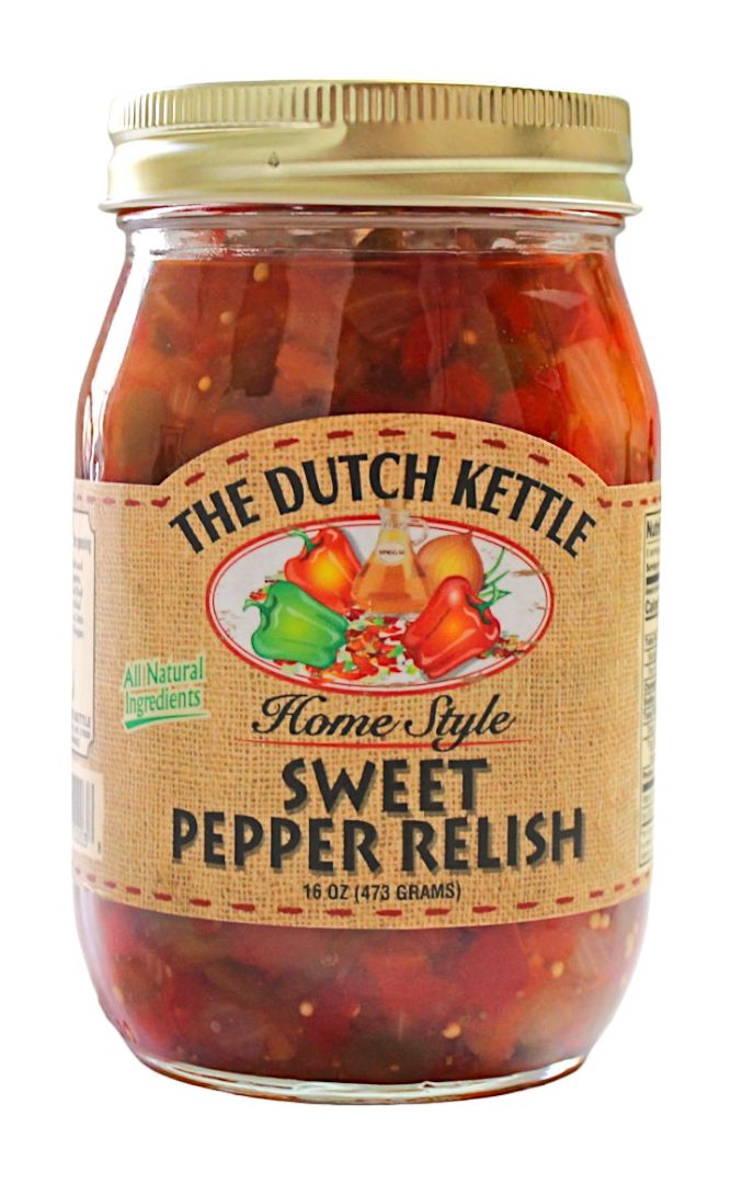16 oz. jar of Dutch Kettle Home Style Sweet Pepper Relish available from Harvest Array