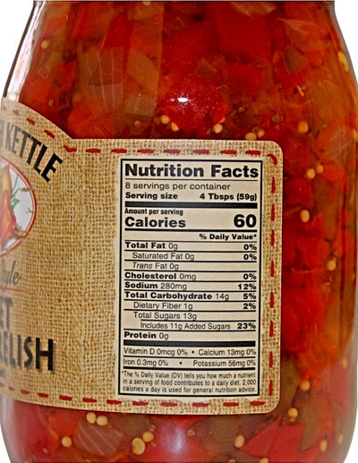 Dutch Kettle Home Style Sweet Pepper Relish Nutrition Facts for Harvest Array