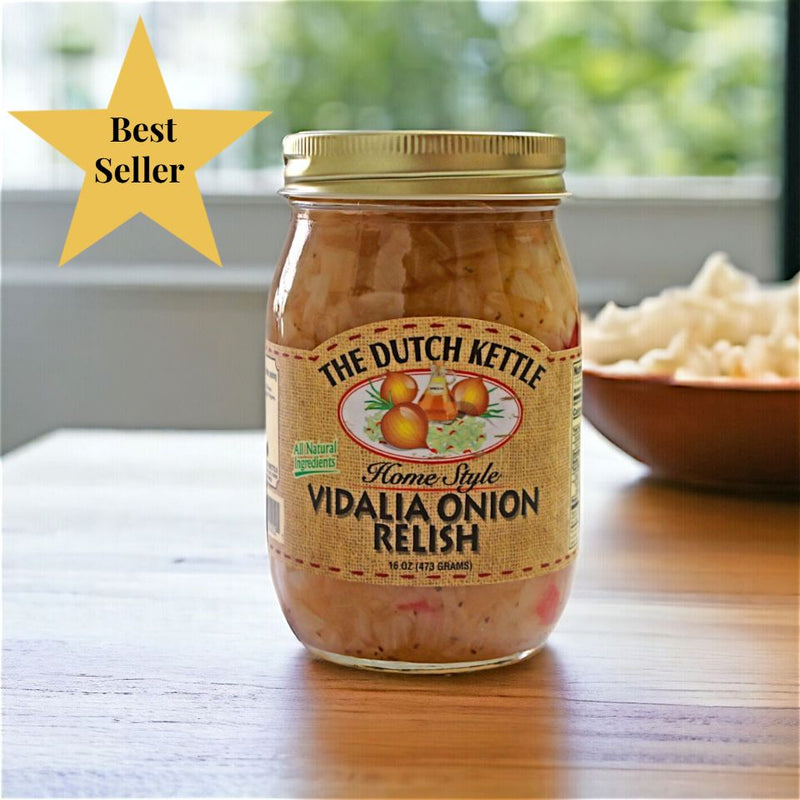 Amish made Dutch Kettle Home Style Vidalia Onion Relish is our 