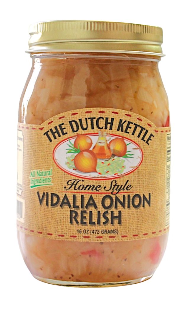 16 oz. jar of Dutch Kettle Home Style Vidalia Onion Relish available from Harvest Array