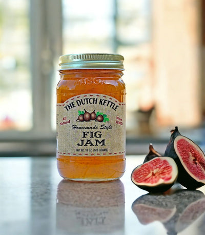 Fig Jam from the Dutch Kettle is new to our collection of All Natural , Non GMO Jams at Harvest Array. Try a jar today!