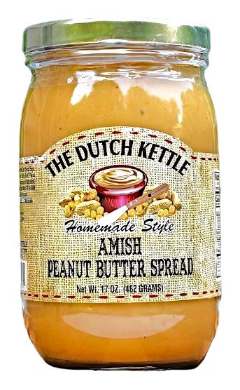 17 oz. jar of the Dutch Kettle Amish Homemade Peanut Butter Spread from Harvest Array. A Fluffer-Nutter spread in a jar!
