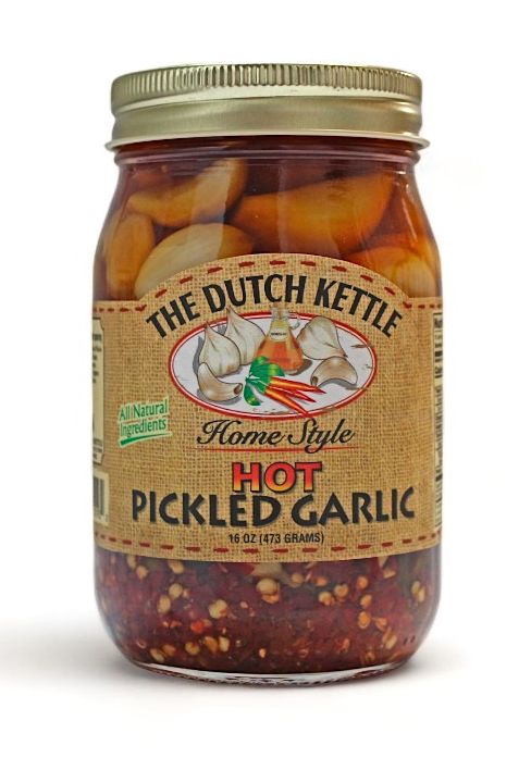 Dutch Kettle Homestyle Hot Pickled Garlic 16 oz. Jar for Harvest Array