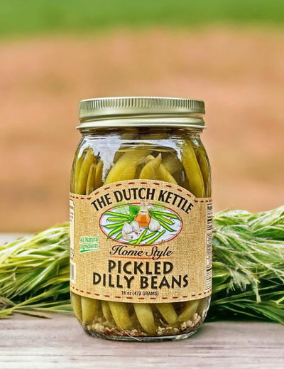 Amish Home Style Traditional Flavored Pickled Dilly Beans from North Carolina.