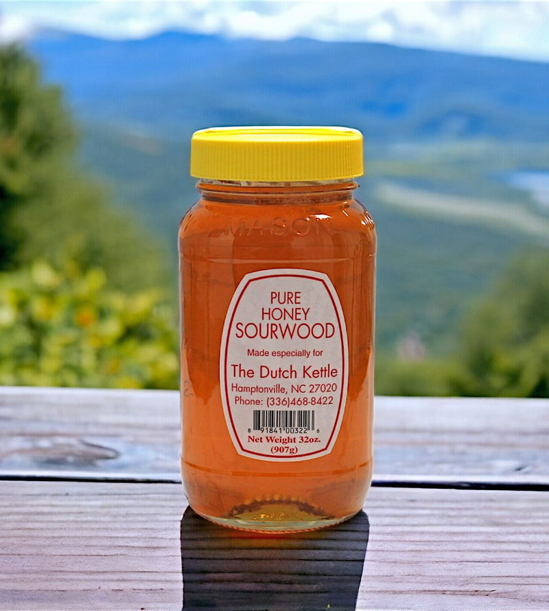 Dut Kettle Pure Sourwood Honey is now available in a 32 ounce jar at Harvest Array!