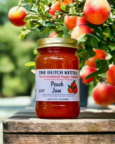 Dutch Kettle Amish Homemade No Sugar Added Peach Jam