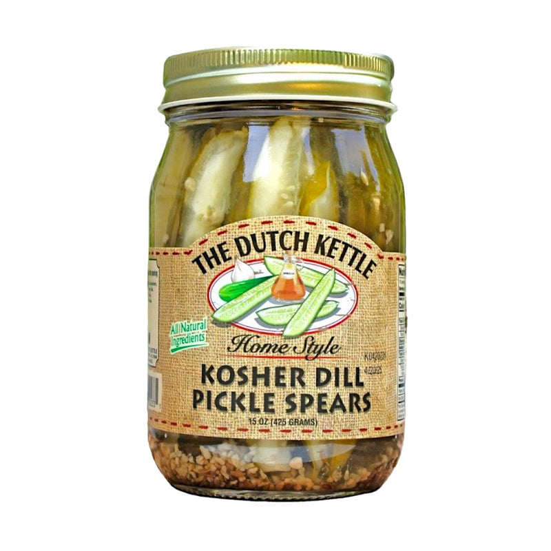 Only all-natural ingredients in each 15 oz. jar of Kosher Dill Pickle Spears from Harvest Array.
