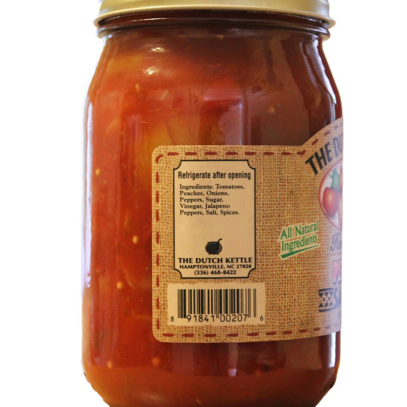 Only All Natural Ingredients go into our Dutch Kettle Peach Salsa.