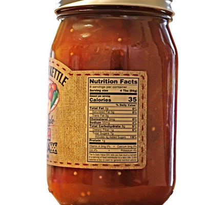 The Dutch Kettle Home Style Peach Salsa has only 35 calories per 4 Tablespoons. 