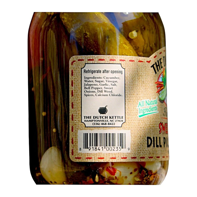 The Dutch Kettle only uses all-natural ingredients in their Amish Home Style Sweet and Spicy Dill Pickle Spears for Harvest Array.
