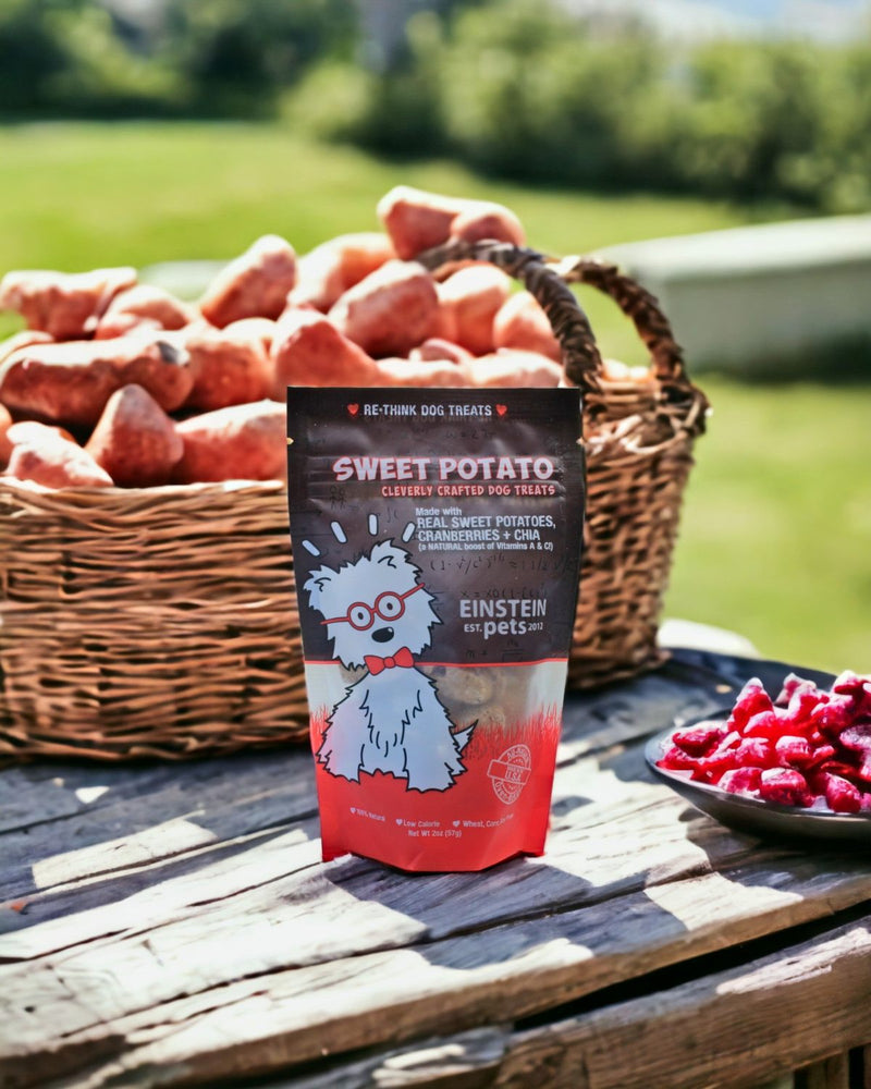 Sweet Potato Dog Treats are Heart Healthy and Low Calorie.