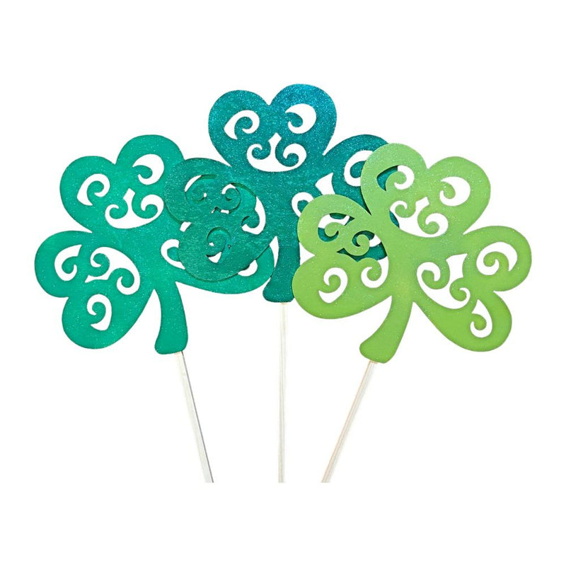 Dress up your yard with Lattice Shamrock Garden Stakes and Petite Garden Stakes for St. Patty&