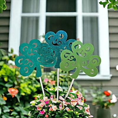  Shop Harvest Array for St. Patrick's Day Yard Decor. Lattice Shamrock Garden Stakes