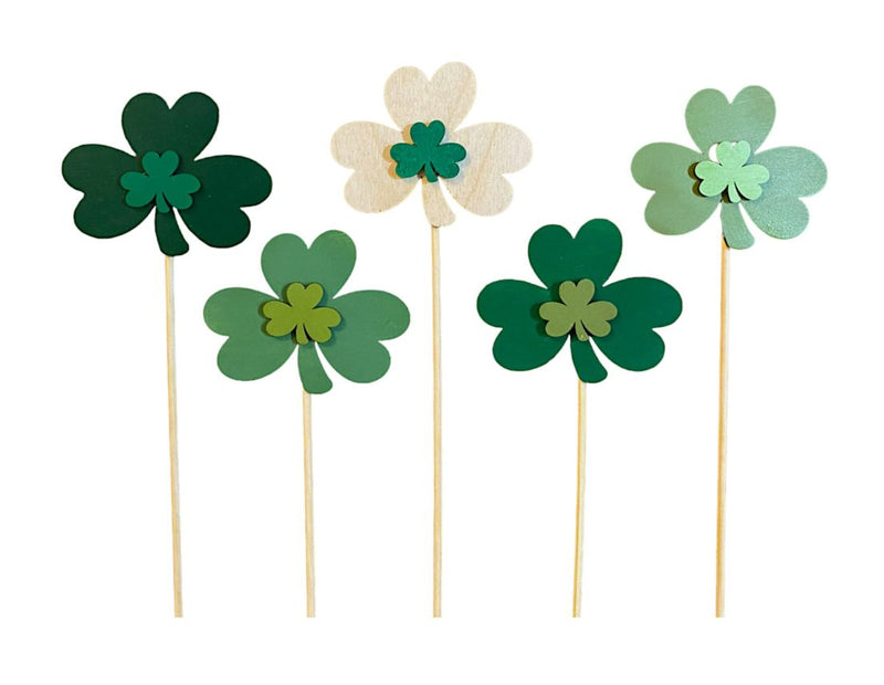 Petite Shamrock Duo Garden or Plant Stakes available on Harvest Array