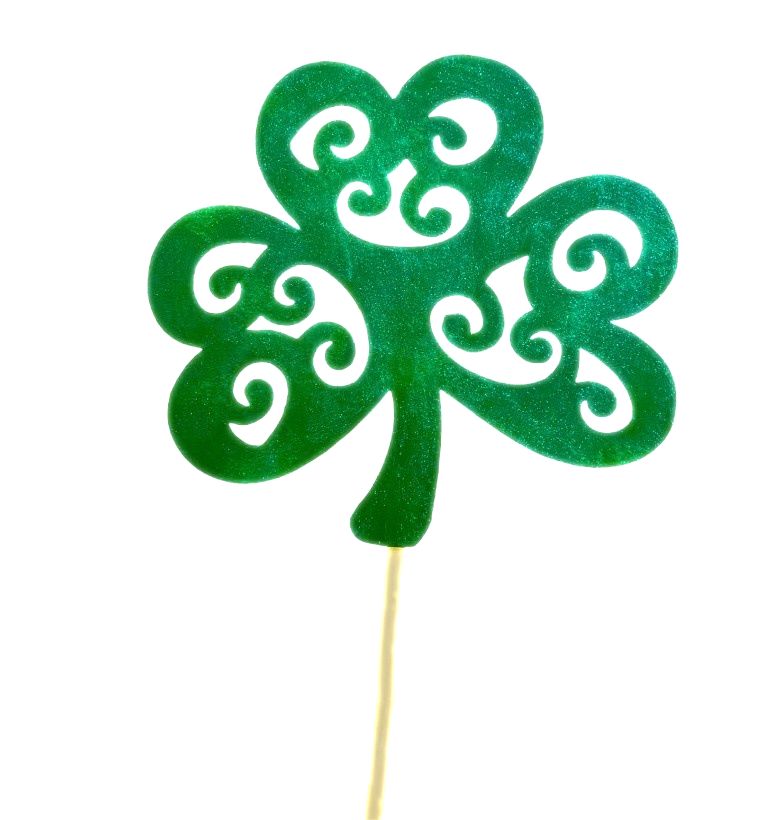 Classic Green Lattice Shamrock Garden Stake
