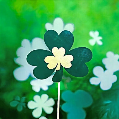 Petite Shamrock Duo Garden Stake available to customize colors at harvestarray.com
