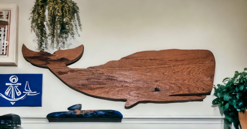 Reclaimed Cedar Moby Dick Wall Art - 25 x 8.5 Inches