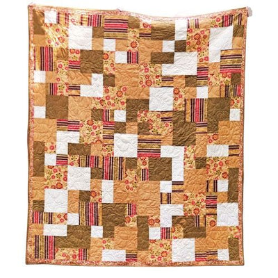 The Fields of Gold quilt is the perfect size for at queen size bed.