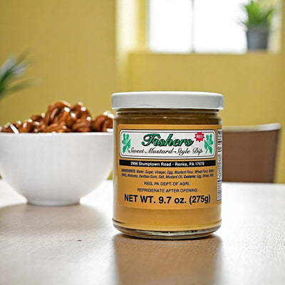 Hot Fisher's Sweet Mustard Style Dip gets the spiciness from Mustard Oil. Purchase this Hot Mustard online at Harvest Array.