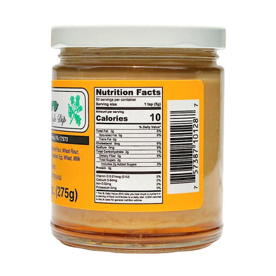 Nutrition Label on Fisher's Regular Sweet Mustard Style Dip in a 9.7 oz. jar from Harvest Array.