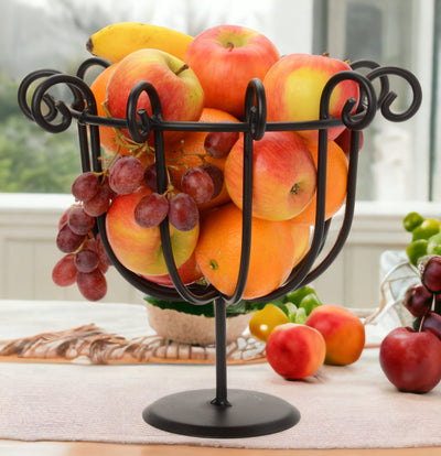 Black powder coated fruit bowl