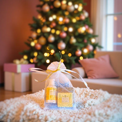  Mini Soap, Lotion, and Soap Saver Gift Bags from Harvest Array make great Christmas Gifts!