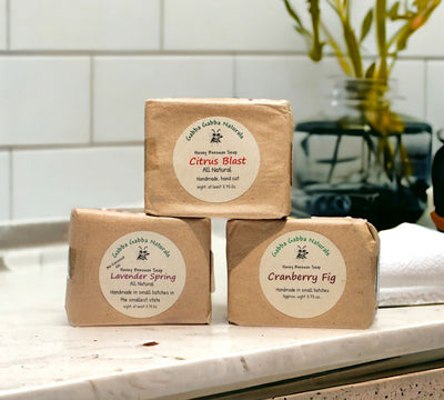 Three Varieties of All Natural Honey Beeswax Bar Soap on Harvest Array