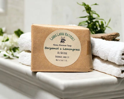 Bergamot & Lemongrass Honey Beeswax Soap available for online purchase at Harvest Array.