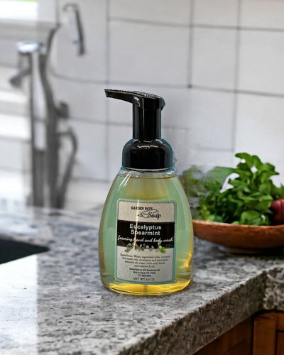 Eucalyptus Spearmint Garden Path Soap Foaming Hand and Body Wash available for online purchase at Harvest Array.